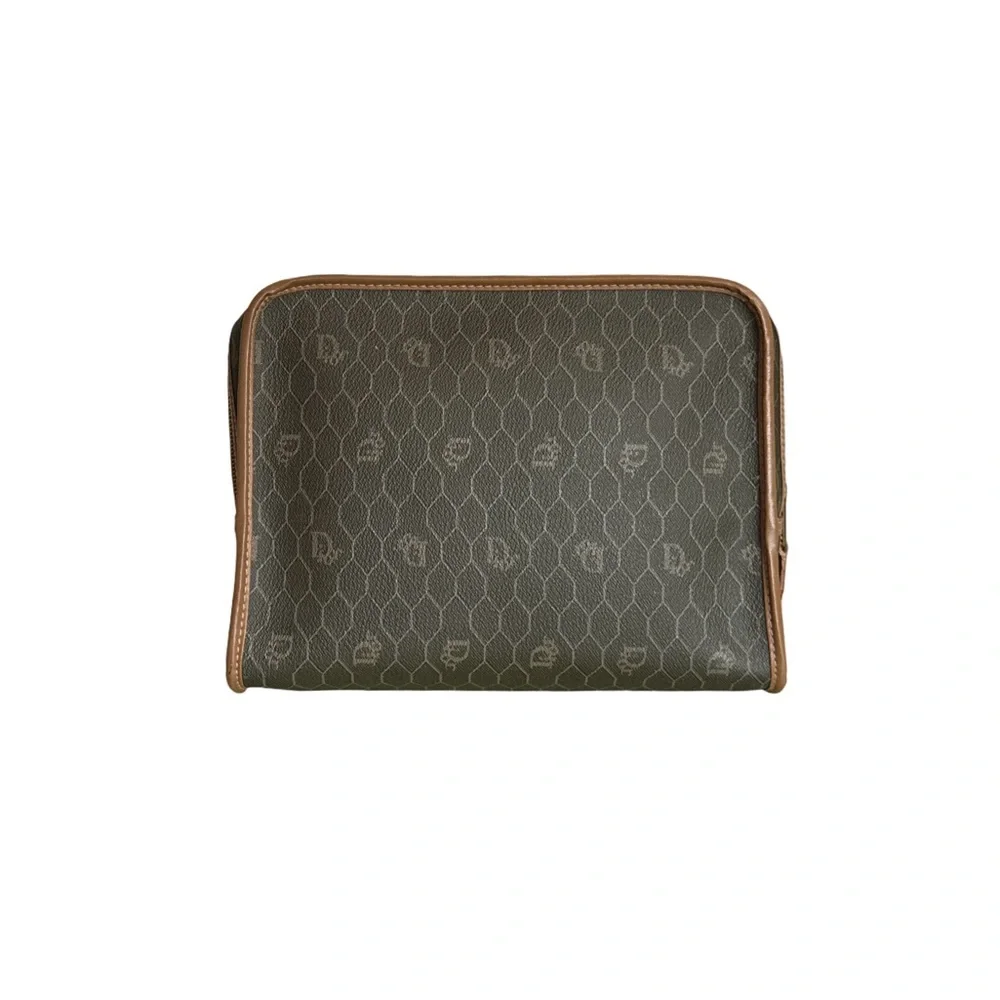 CHRISTIAN DIOR Honeycomb Zip Toiletry Bag